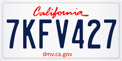 CA license plate 7KFV427