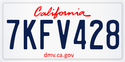 CA license plate 7KFV428