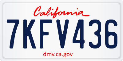 CA license plate 7KFV436