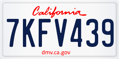 CA license plate 7KFV439