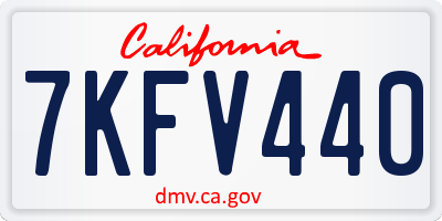 CA license plate 7KFV440