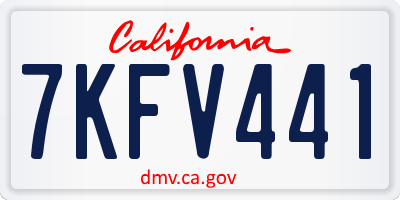 CA license plate 7KFV441