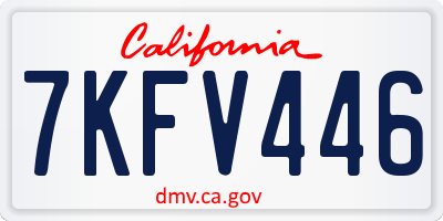 CA license plate 7KFV446