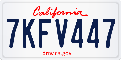 CA license plate 7KFV447