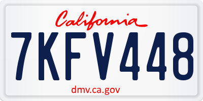 CA license plate 7KFV448