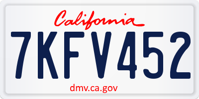 CA license plate 7KFV452