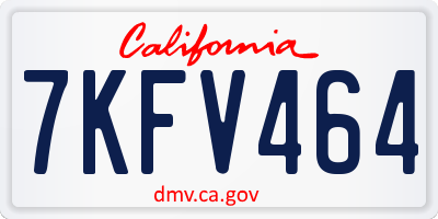 CA license plate 7KFV464