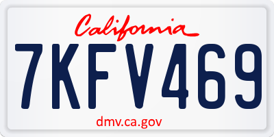 CA license plate 7KFV469