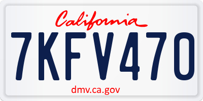 CA license plate 7KFV470