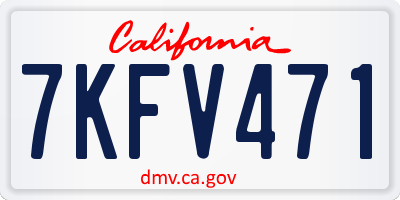 CA license plate 7KFV471