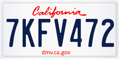 CA license plate 7KFV472
