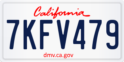 CA license plate 7KFV479