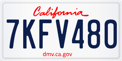 CA license plate 7KFV480