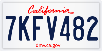 CA license plate 7KFV482