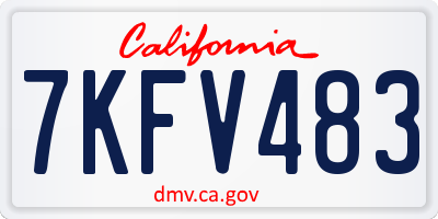 CA license plate 7KFV483