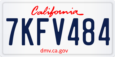 CA license plate 7KFV484