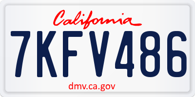 CA license plate 7KFV486