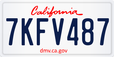 CA license plate 7KFV487