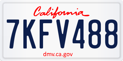 CA license plate 7KFV488