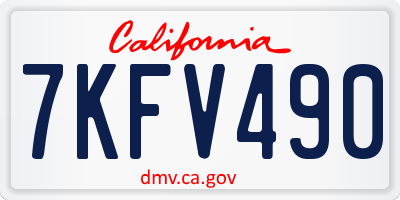 CA license plate 7KFV490