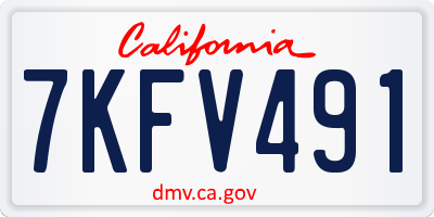 CA license plate 7KFV491
