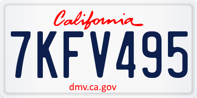 CA license plate 7KFV495