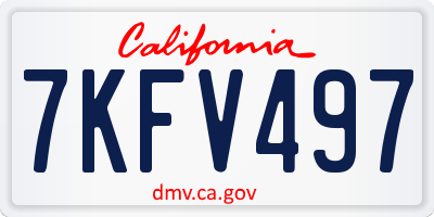 CA license plate 7KFV497