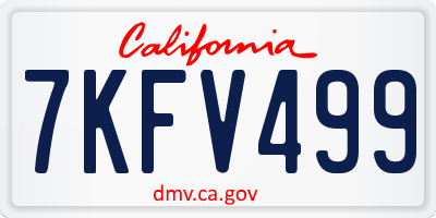 CA license plate 7KFV499