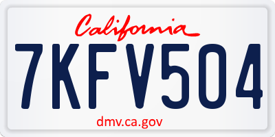 CA license plate 7KFV504