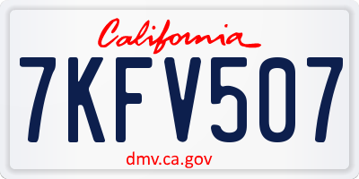 CA license plate 7KFV507