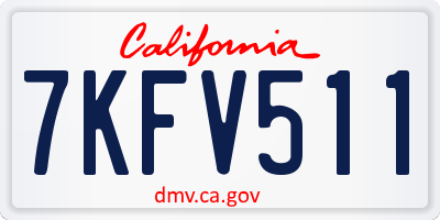 CA license plate 7KFV511