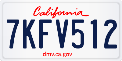 CA license plate 7KFV512