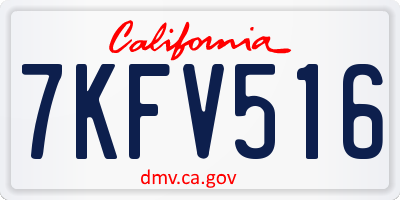 CA license plate 7KFV516
