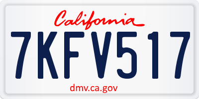 CA license plate 7KFV517