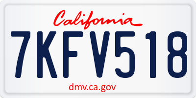 CA license plate 7KFV518