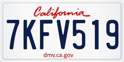 CA license plate 7KFV519