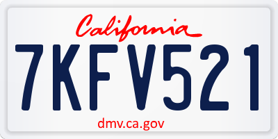 CA license plate 7KFV521