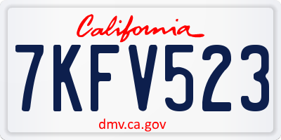 CA license plate 7KFV523