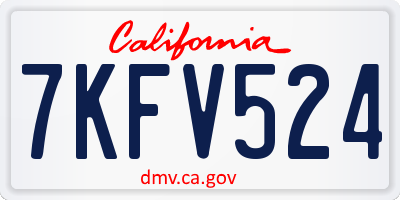 CA license plate 7KFV524