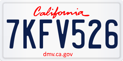 CA license plate 7KFV526