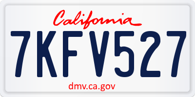 CA license plate 7KFV527