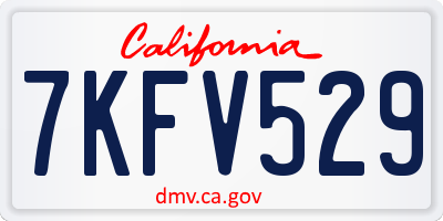 CA license plate 7KFV529