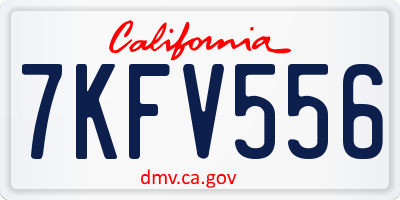 CA license plate 7KFV556