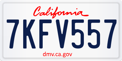CA license plate 7KFV557