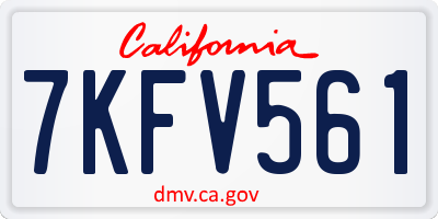 CA license plate 7KFV561