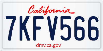 CA license plate 7KFV566