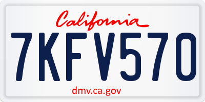 CA license plate 7KFV570