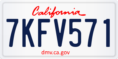 CA license plate 7KFV571