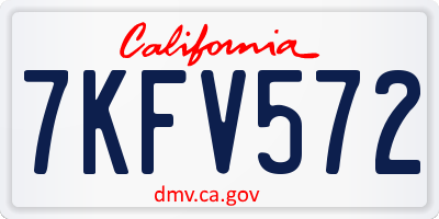 CA license plate 7KFV572