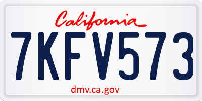 CA license plate 7KFV573